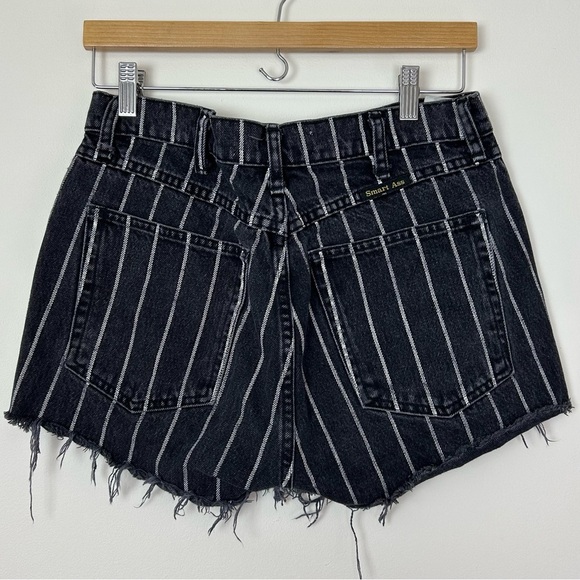 Reformation Cutoff Black Striped Denim Shorts - Picture 5 of 8